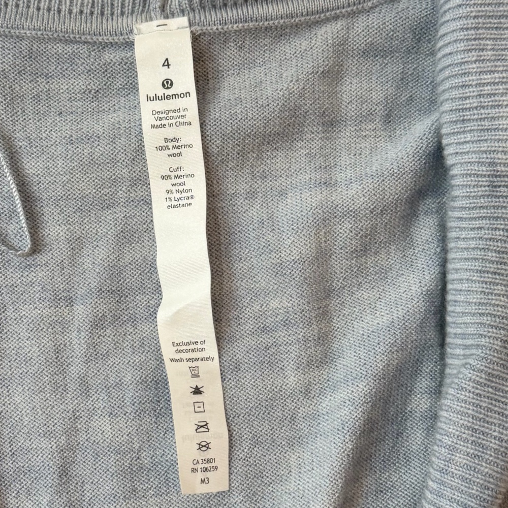 Lululemon Cardigan Sweater “Sit In Lotus Wrap II”
Heathered Chambray - Picture 7 of 9